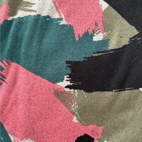 Chic Apricot Women's Poncho - Multicolor Abstract Design - Picture 2 of 2